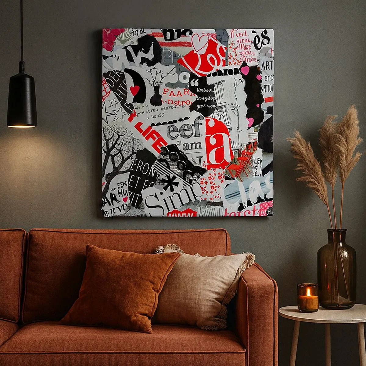 Impression sur toile - Image sur toile - Collage hipster - 30x30 cm