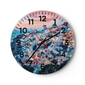 Horloge murale - Pendule murale - Vos grandes vacances en Grèce - 30x30 cm