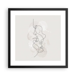 Affiche dans un cadre noir - Poster - Emmêlé dans une étreinte - 40x40 cm