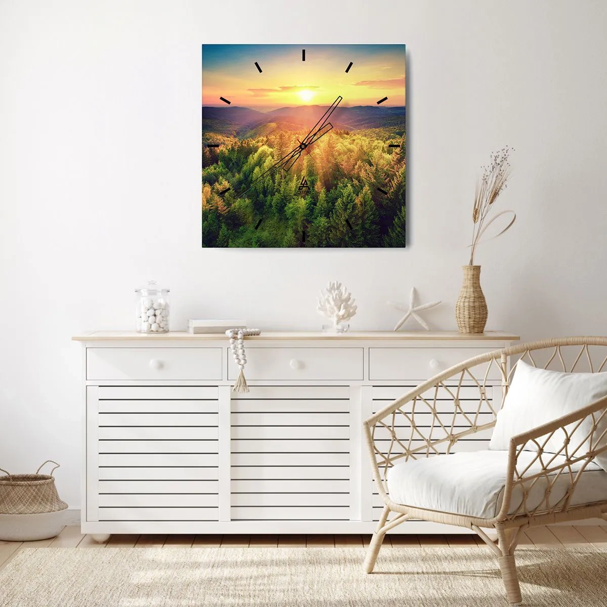 Horloge murale - Pendule murale - Monts et sommets - 40x40 cm
