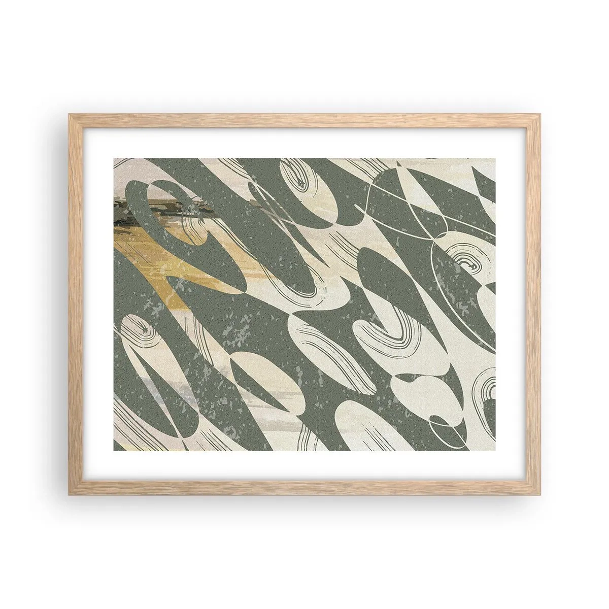 Affiche dans un chêne clair - Poster - Abstraction rythmique - 50x40 cm