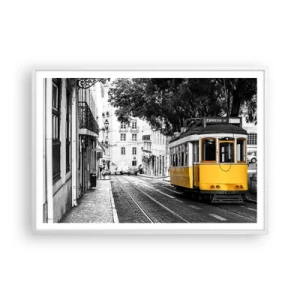 Affiche dans un cadre blanc - Poster - Et du fado en arrière-plan - 100x70 cm