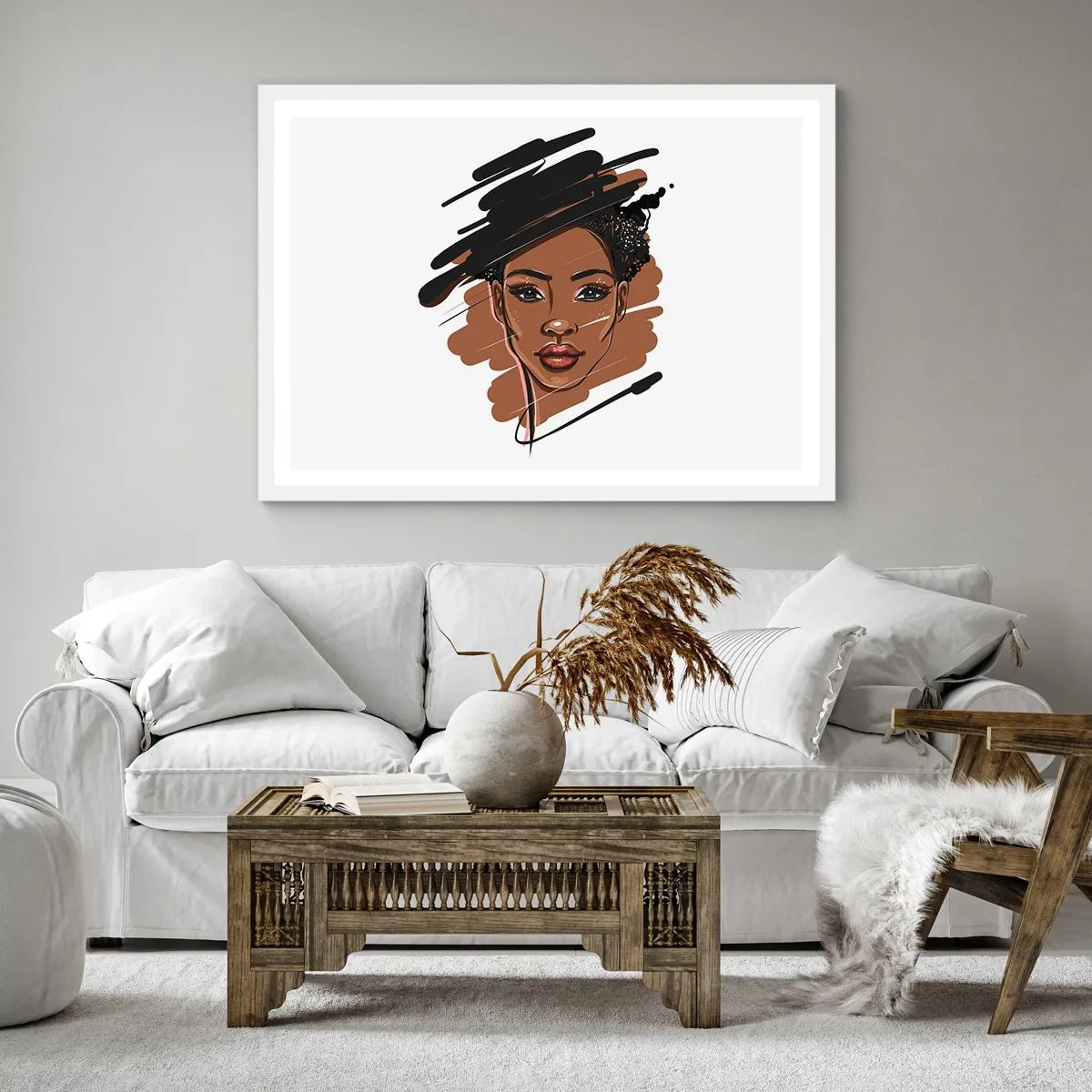 Affiche dans un cadre blanc - Poster - Doux comme le chocolat - 40x40 cm