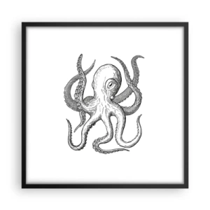 Affiche dans un cadre noir - Poster - Dansant avec les vagues - 50x50 cm