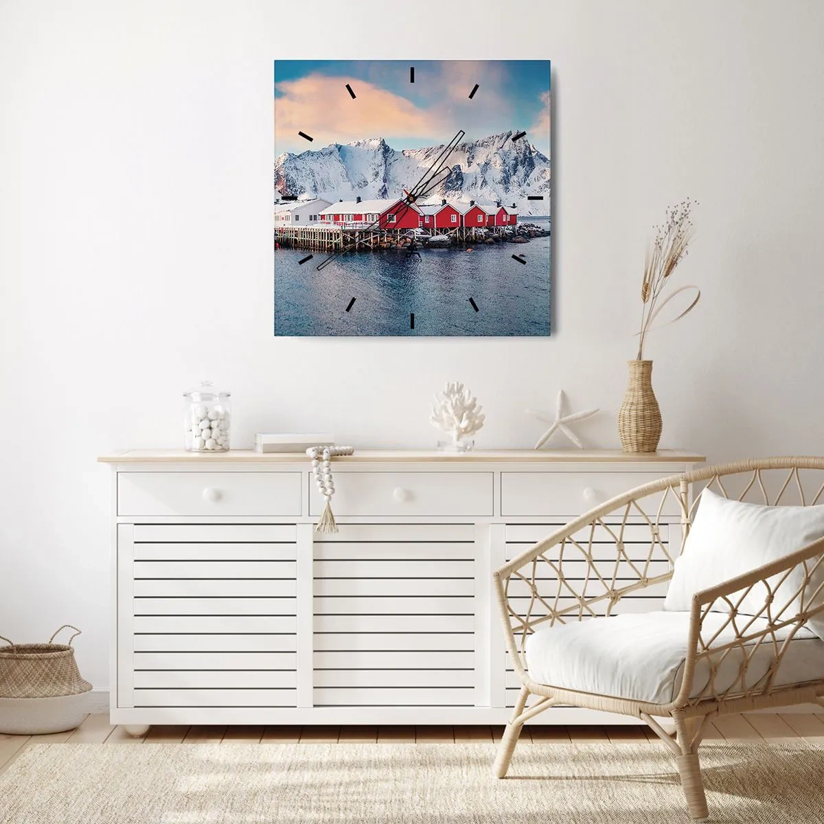 Horloge murale - Pendule murale - Retraite dans le nord - 30x30 cm