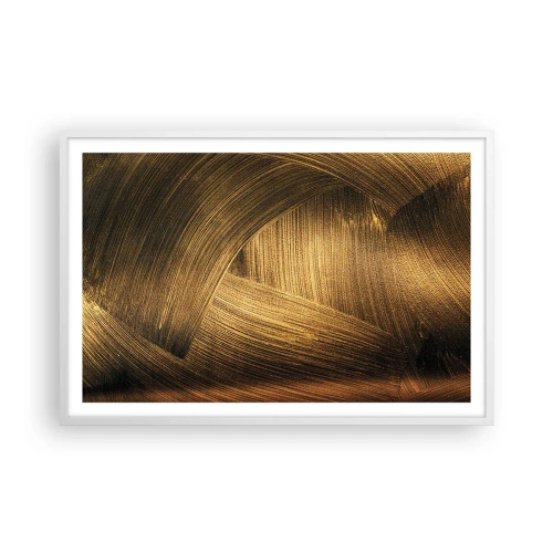 Affiche dans un cadre blanc - Poster - Dans un labyrinthe en or - 91x61 cm