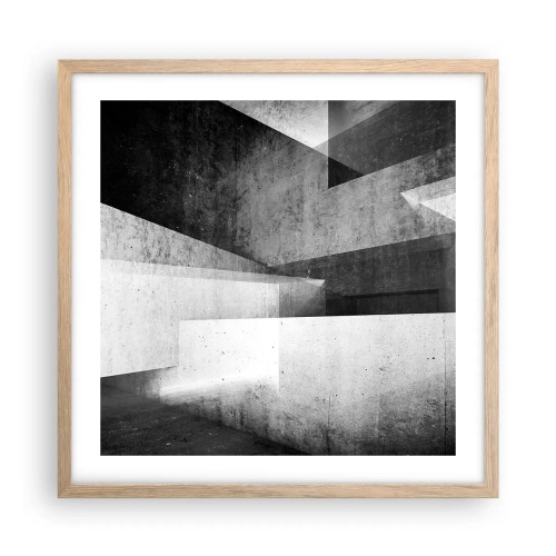 Affiche dans un chêne clair - Poster - Structure de l'espace - 50x50 cm