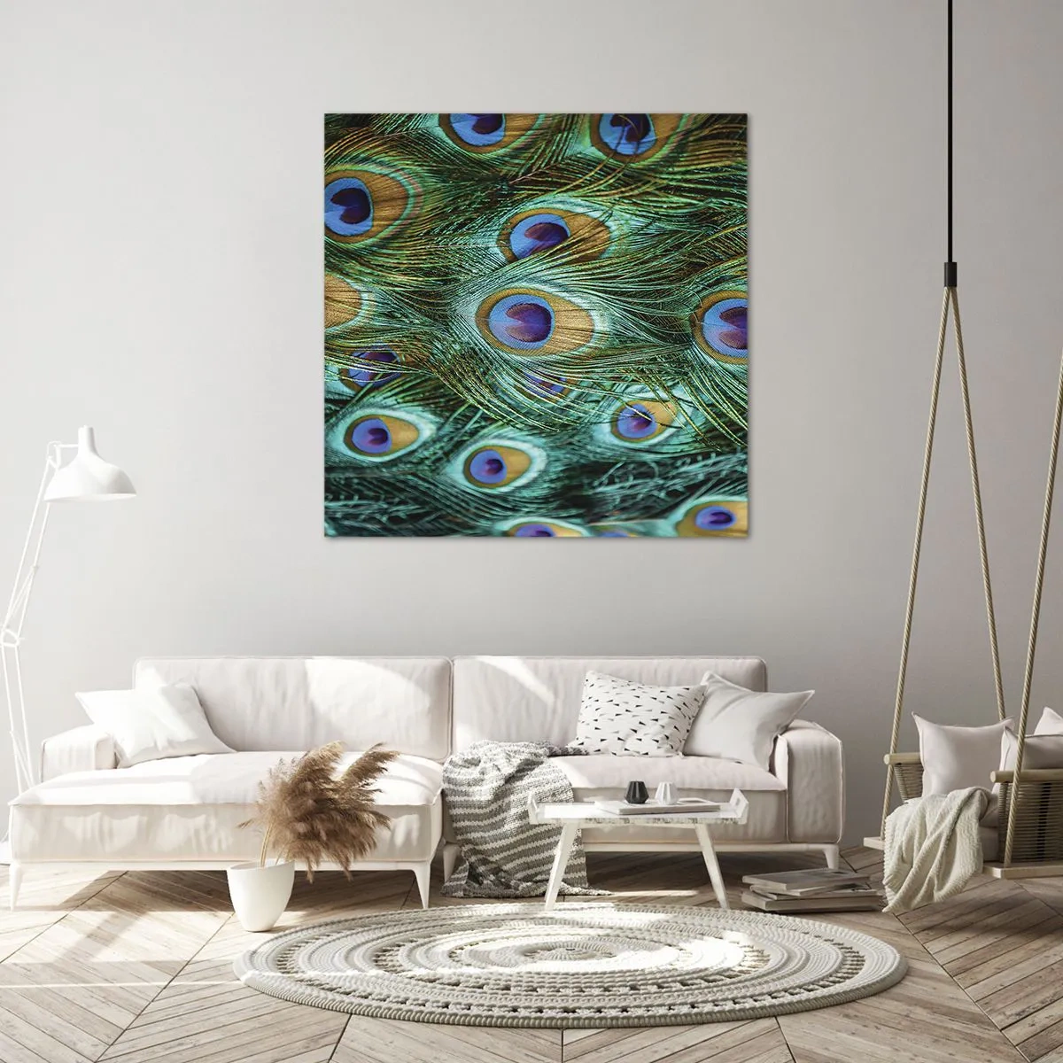 Impression sur toile - Image sur toile - Un regard de paon - 50x50 cm