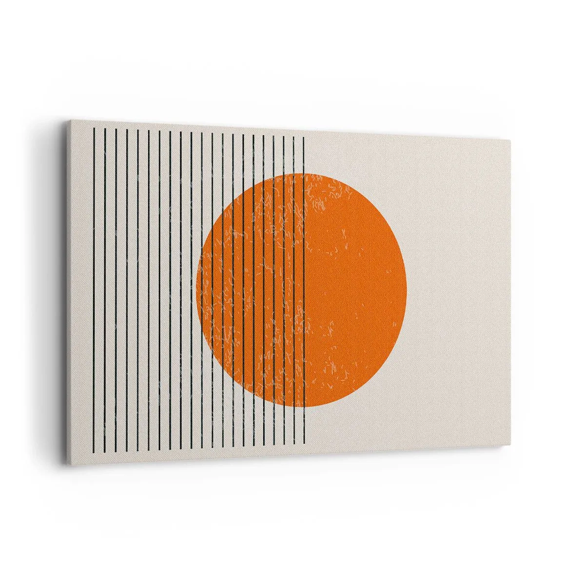 Impression sur toile - Image sur toile - Soleil minimaliste aux lignes géométriques - 120x80cm - Toujours le soleil - Décoration murale moderne pour le salon et la chambre ARTTOR