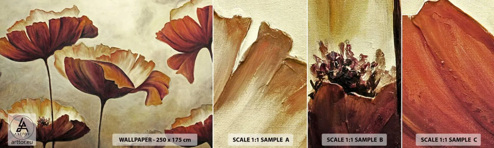 Échantillon De Papier Peint Standard Eco - À la lisière des champs - Abstraction, Fleur, Morceau - 100x30 cm