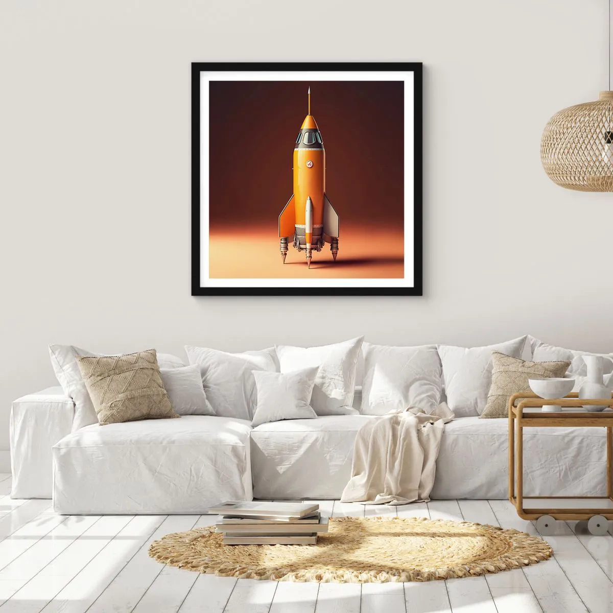 Affiche dans un cadre noir - Poster - Ça commence par un rêve - 60x60 cm