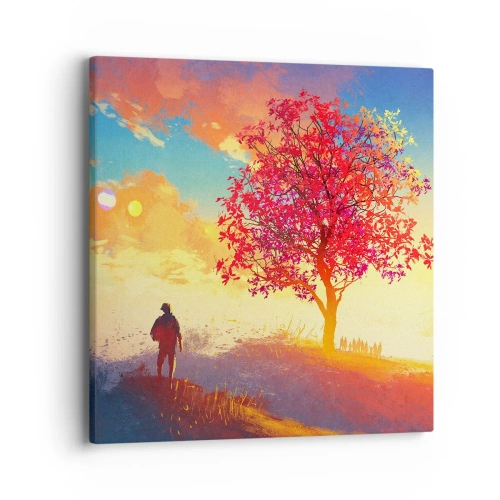 Impression sur toile - Image sur toile - Pèlerin à destination - 40x40 cm