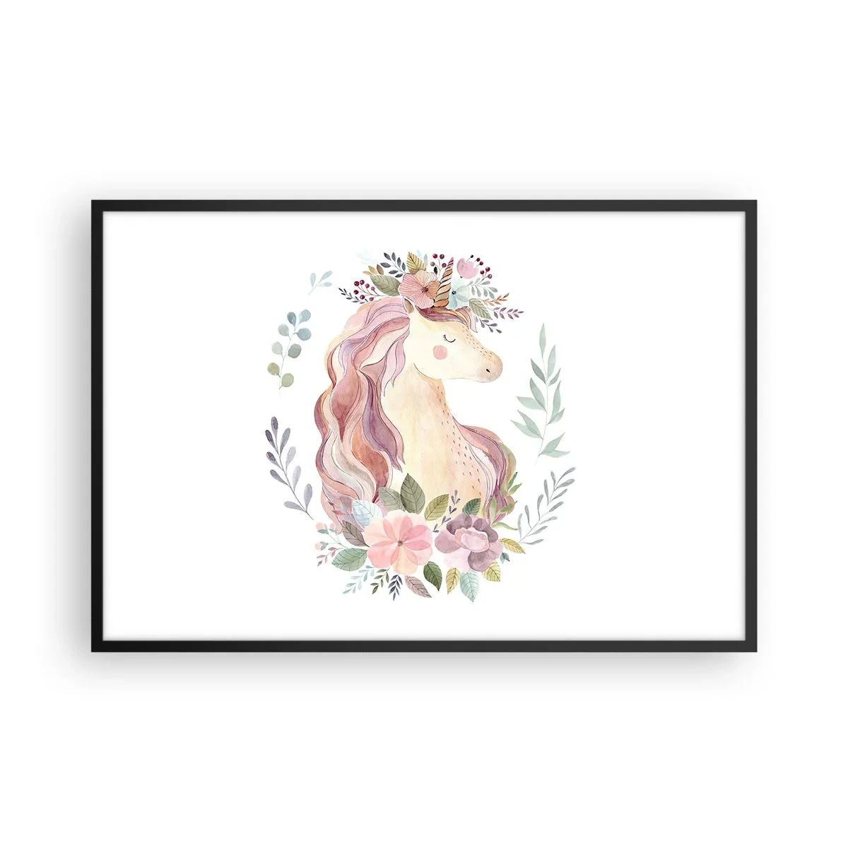 Affiche dans un cadre noir - Poster - Invitation au monde des contes de fées - 91x61 cm