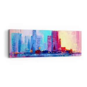 Impression sur toile - Image sur toile - Baigné de couleurs - 90x30 cm