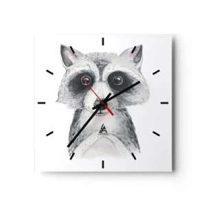 Horloge murale - Pendule murale - Adorable portrait d'un raton laveur sur fond blanc - 30x30cm - Un moment pour s'émouvoir - Décoration murale moderne pour le salon et la chambre ARTTOR