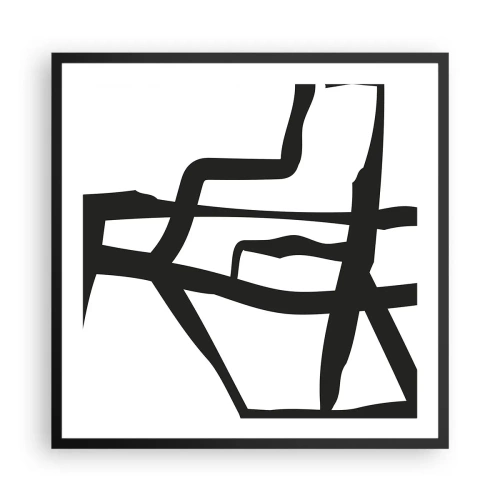 Affiche dans un cadre noir - Poster - Conception noir et blanc - 60x60 cm