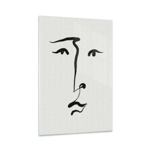 Impression sur verre - Image sur verre - Portrait avec une seule ligne - 80x120 cm