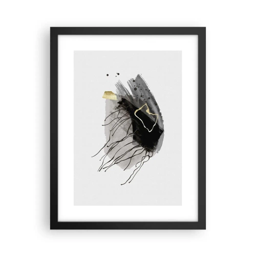 Affiche dans un cadre noir - Poster - En noir et en or - 30x40 cm