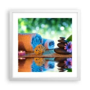 Affiche dans un cadre blanc - Poster - Temps pour le corps - 40x40 cm