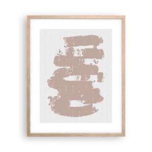 Affiche dans un chêne clair - Poster - Abstraction en rose tendre - 40x50 cm