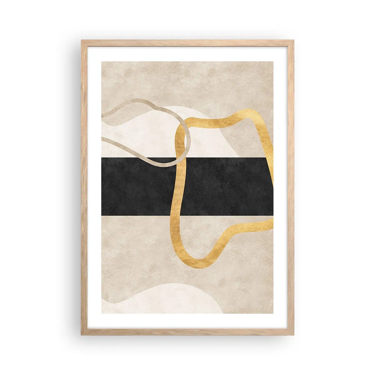 Affiche dans un chêne clair - Poster - Formes emmellées - 50x70 cm