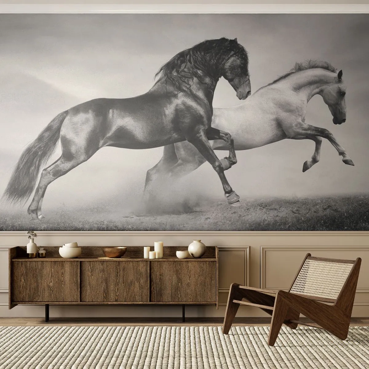 Papier Peint Autocollant Deluxe Sticker - Anges et démons - Animaux, Les chevaux, Nature - 250x175 cm