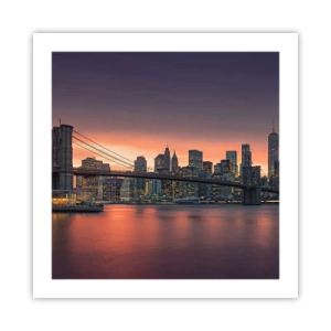 Affiche - Poster - Immergé dans le silence lilas - 50x50 cm