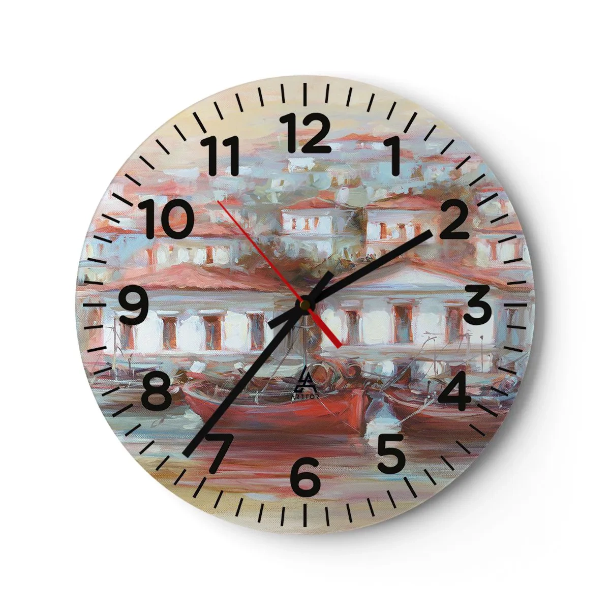 Horloge murale - Pendule murale - Petite ville heureuse - 30x30 cm