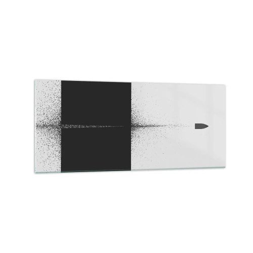 Impression sur verre - Image sur verre - Un projectile symbolique dans un style minimaliste et abstrait. - 120x50cm - Droit au but - Décoration murale moderne pour le salon et la chambre ARTTOR