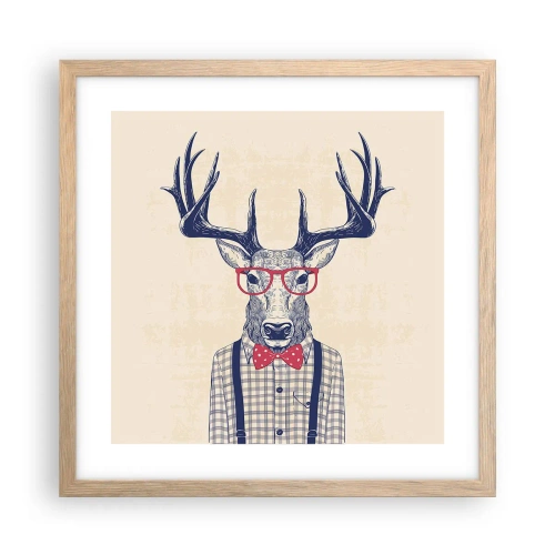 Affiche dans un chêne clair - Poster - Une extravagance amusante - 40x40 cm