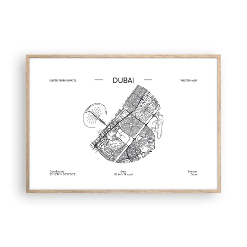 Affiche dans un chêne clair - Poster - Anatomie de Dubaï - 100x70 cm