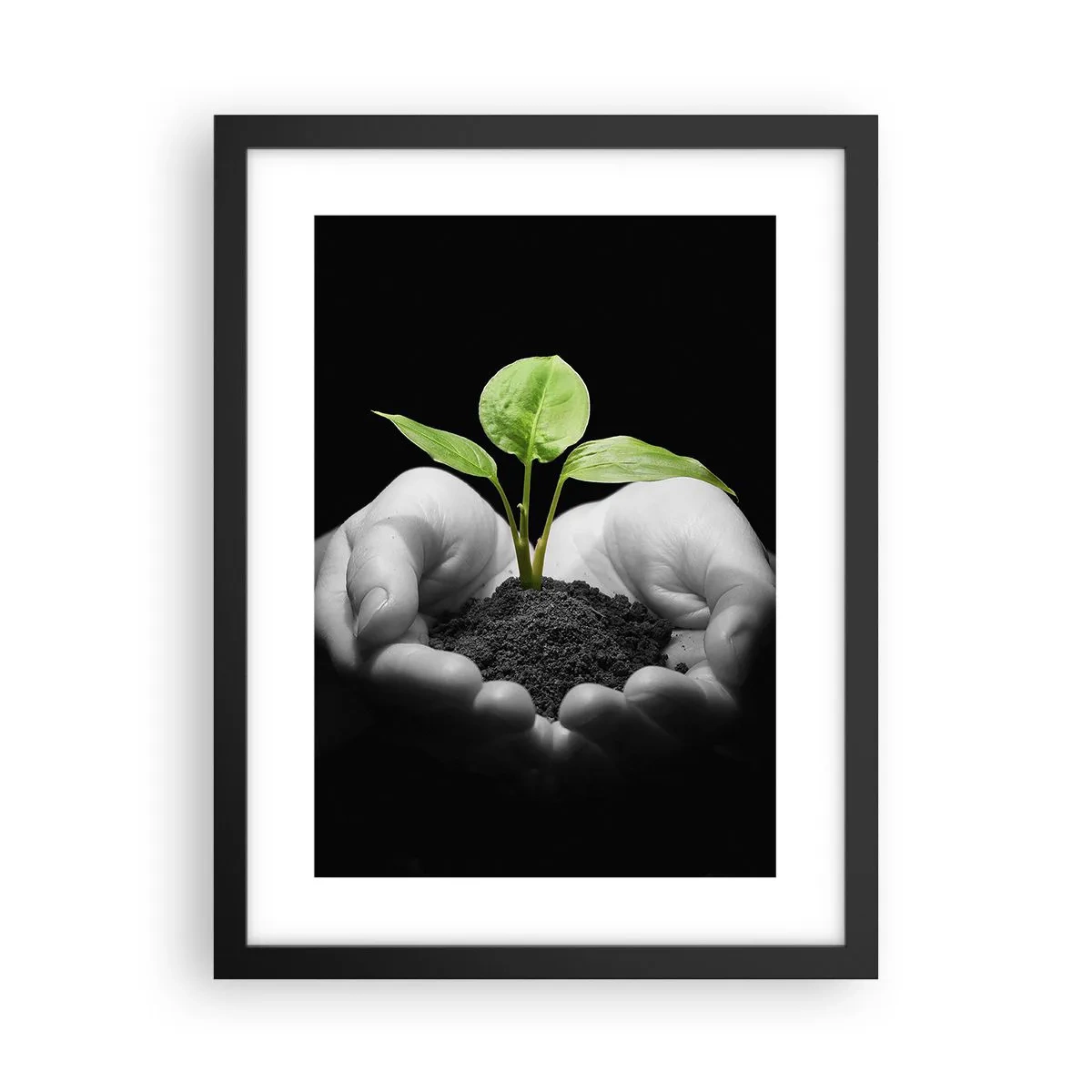 Affiche dans un cadre noir - Poster - J'aime la nature, je la protège - 30x40 cm
