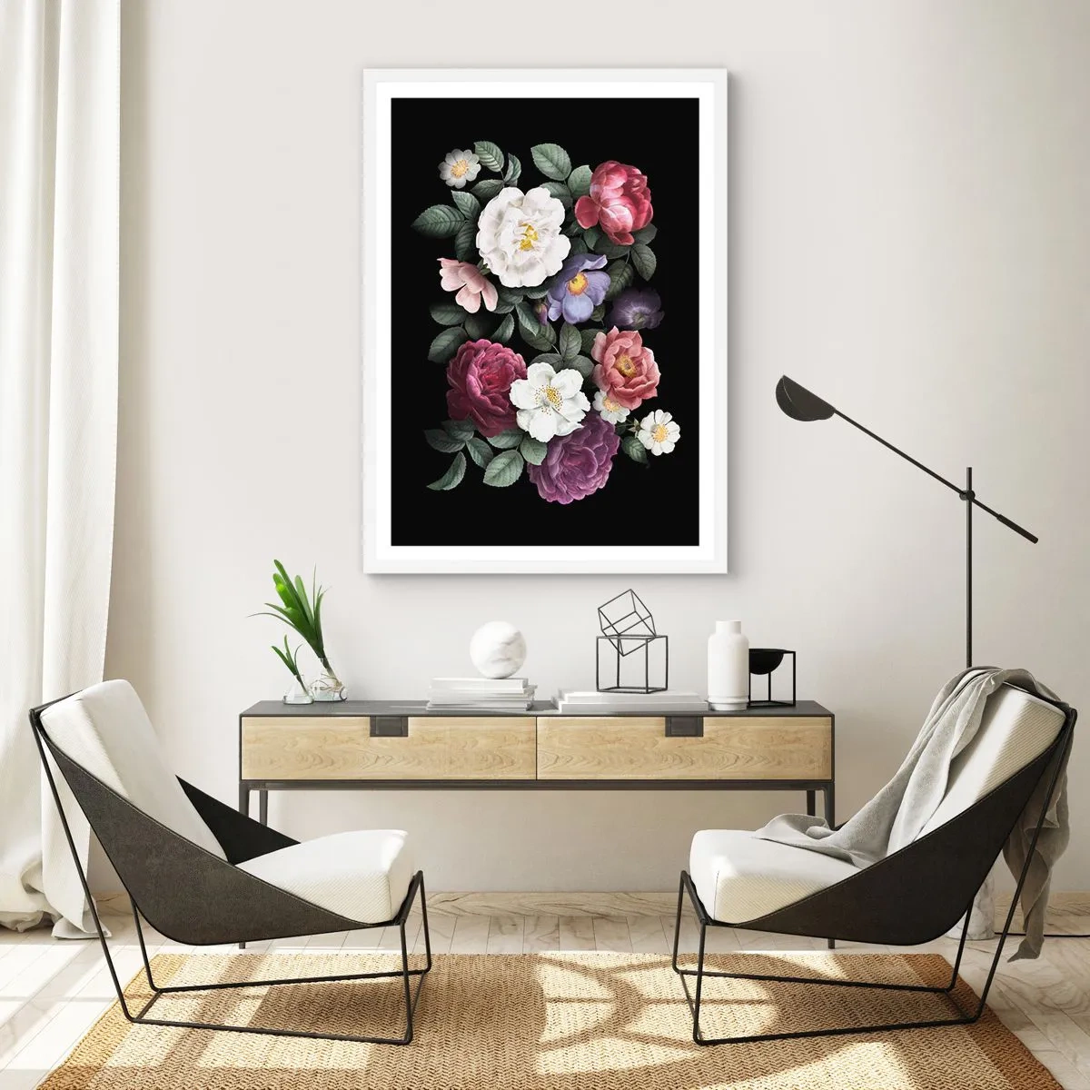 Affiche dans un cadre blanc - Poster - D'un jardin anglais - 50x70 cm