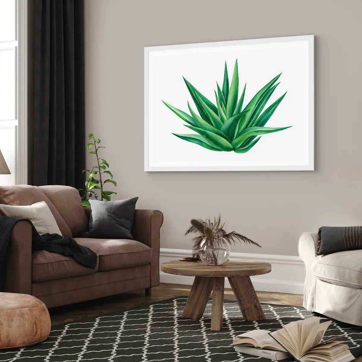 Affiche dans un cadre blanc - Poster - Vert – force – vie - 40x30 cm