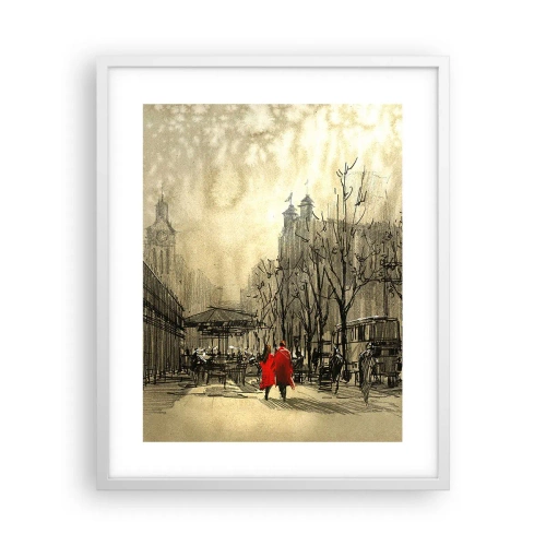 Affiche dans un cadre blanc - Poster - Rendez-vous dans le brouillard de Londres - 40x50 cm