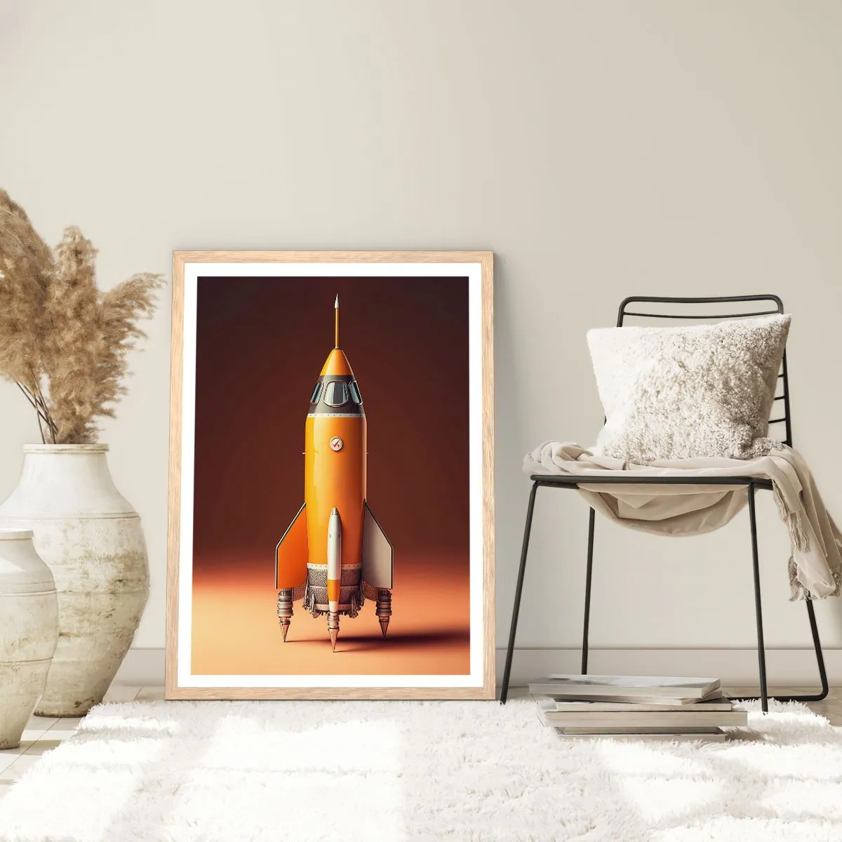 Affiche dans un chêne clair - Poster - Ça commence par un rêve - 70x100 cm