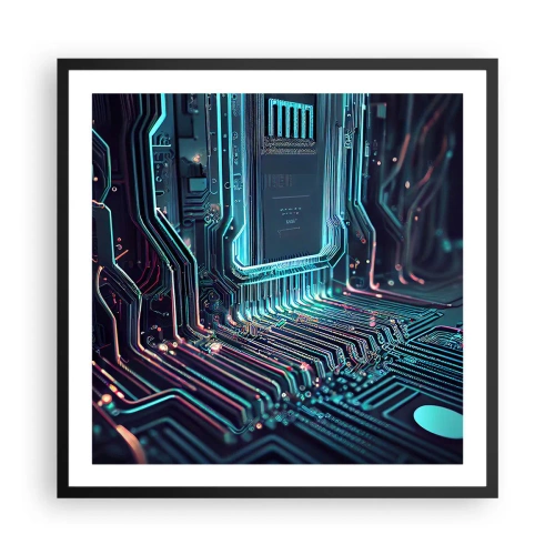 Affiche dans un cadre noir - Poster - Je pense comme ça… - 60x60 cm