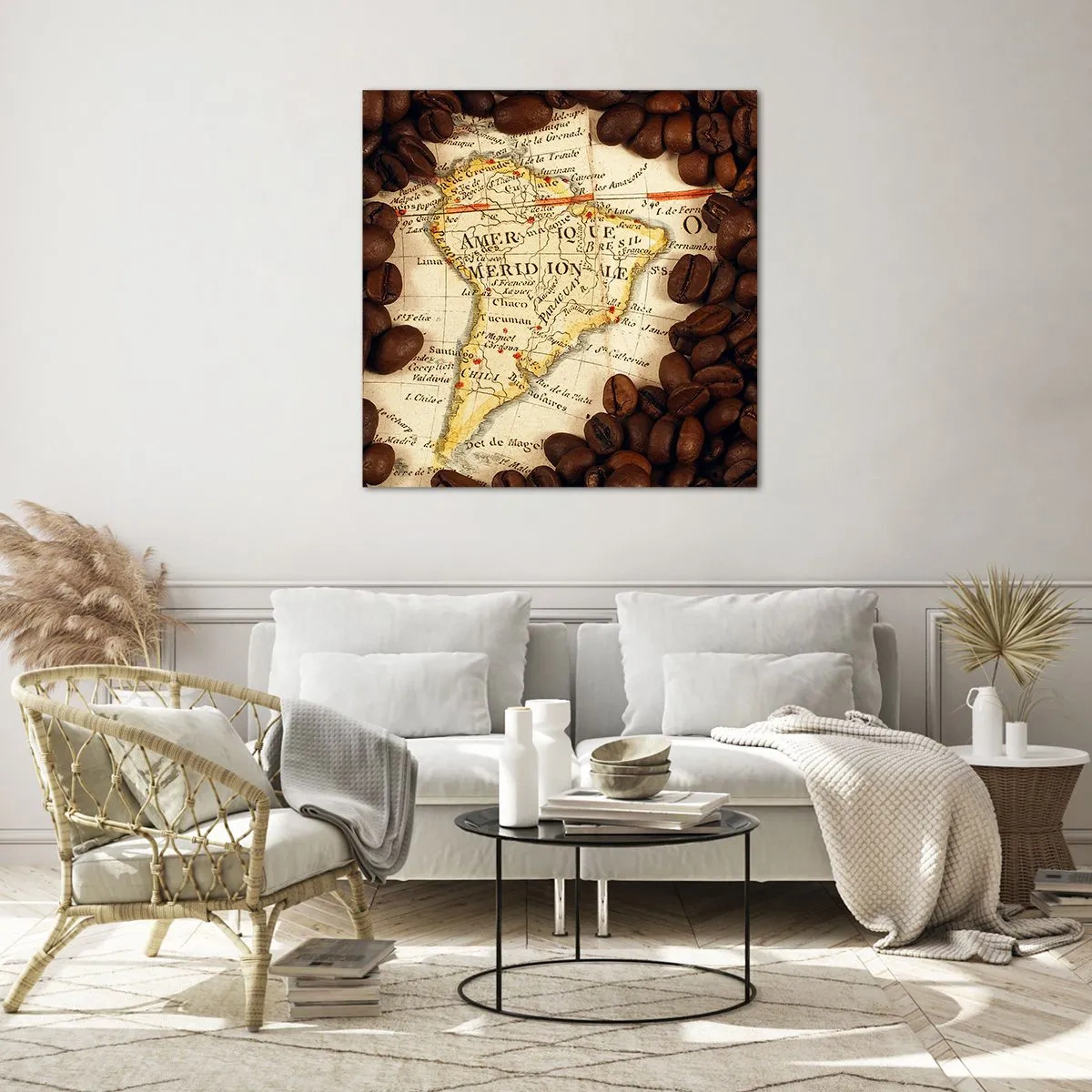 Impression sur verre - Image sur verre - D'où vient le meilleur café ? - 60x60 cm