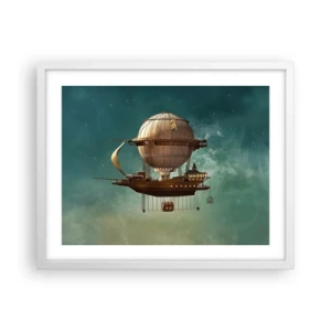 Affiche dans un cadre blanc - Poster - Jules Verne vous salue - 50x40 cm