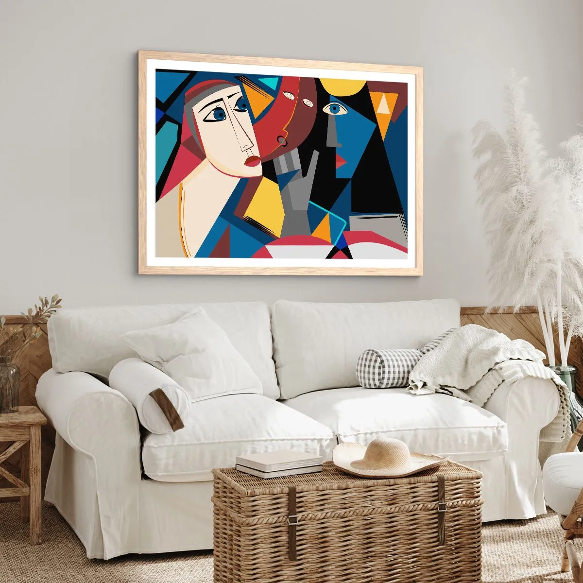 Affiche dans un chêne clair - Poster - Une conversation entre cubistes - 100x70 cm