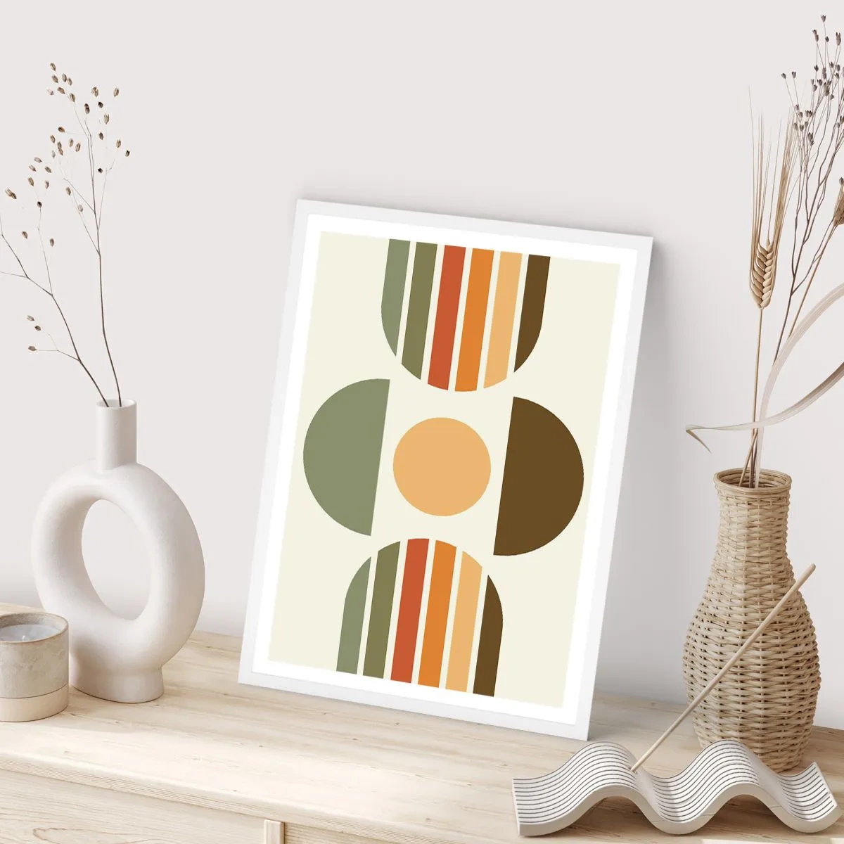 Affiche dans un cadre blanc - Poster - Dans les coulaurs de la terre - 40x50 cm