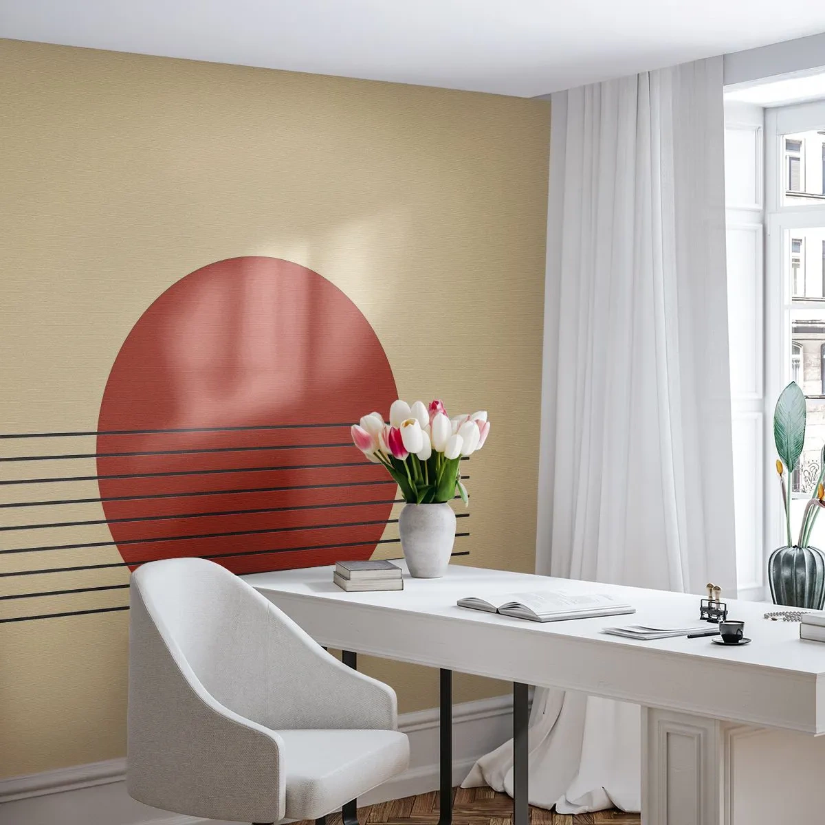 Papier Peint Photo Premium Canvas - Aux alentours et plus loin - Abstraction, Morceau, Graphique - 450x315 cm