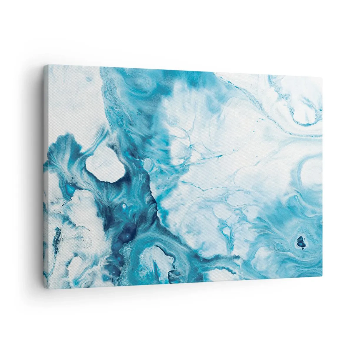 Impression sur toile - Image sur toile - Motif abstrait dans les tons de bleu - 70x50cm - Concert de bleu - Décoration murale moderne pour le salon et la chambre ARTTOR