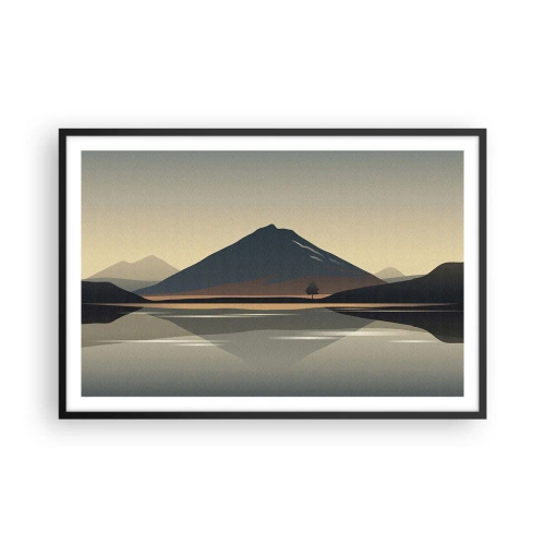 Affiche dans un cadre noir - Poster - Reflet de miroir - 91x61 cm