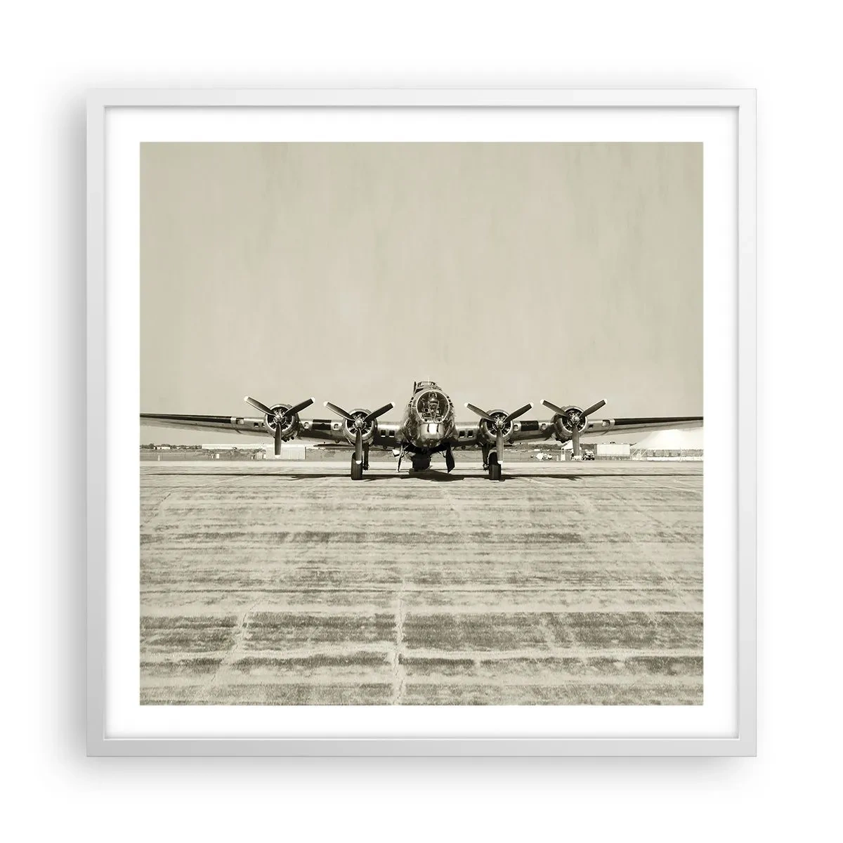 Affiche dans un cadre blanc - Poster - Toujours prêt! - 60x60 cm