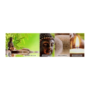 Échantillon de Papier Peint Premium Sand - La vie est belle - Bouddha, Bambou, Spa - 100x30 cm