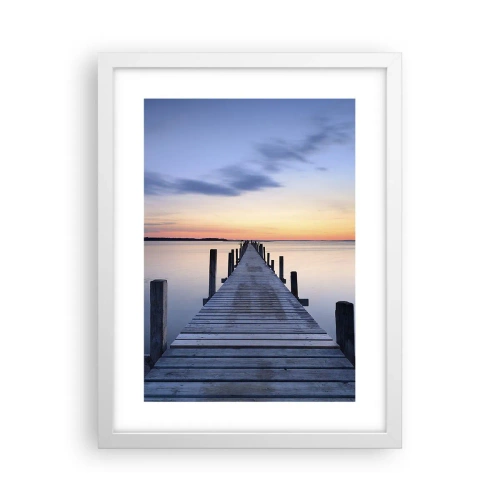 Affiche dans un cadre blanc - Poster - Le calme d'un crépuscule serein - 30x40 cm