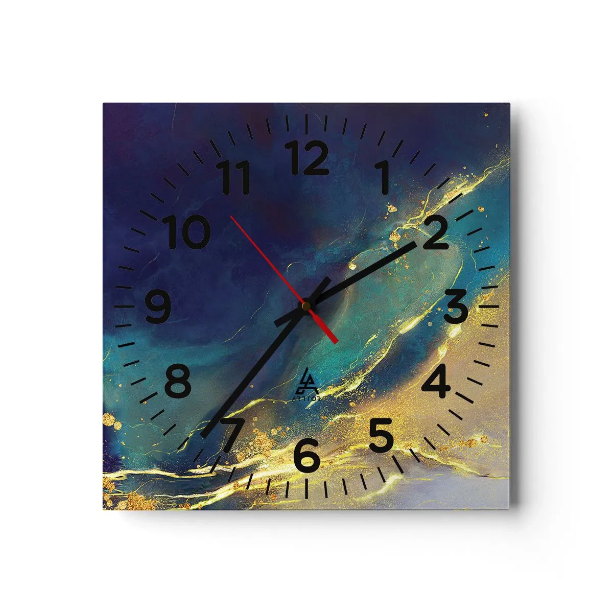 Horloge murale - Pendule murale - Coulée d'or - 30x30 cm