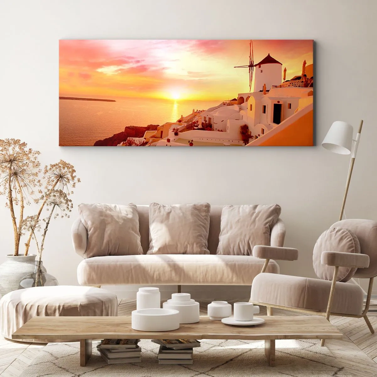 Impression sur toile - Image sur toile - Fondre en blanc et or - 100x40 cm