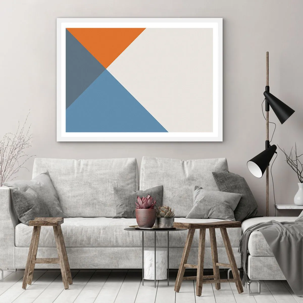 Affiche dans un cadre blanc - Poster - Sous cette angle.... - 50x40 cm